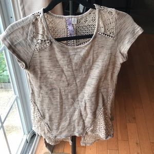 ALYA Beige Lace Top XS